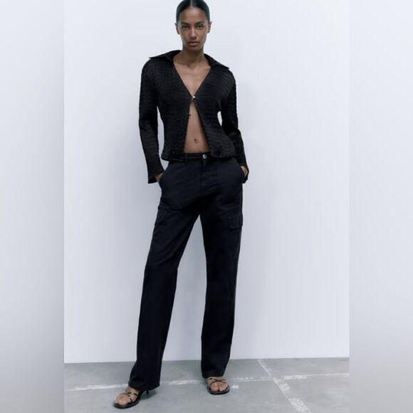 NWT Zara TRF STRAIGHT CARGO PANT Sz 29 /8 - Picture 1 of 7